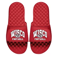 Unisex ISlide Red Wisconsin Badgers Football Varsity Slide Sandals