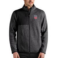 Men's Antigua Heather Charcoal USMNT Fortune Full-Zip Jacket