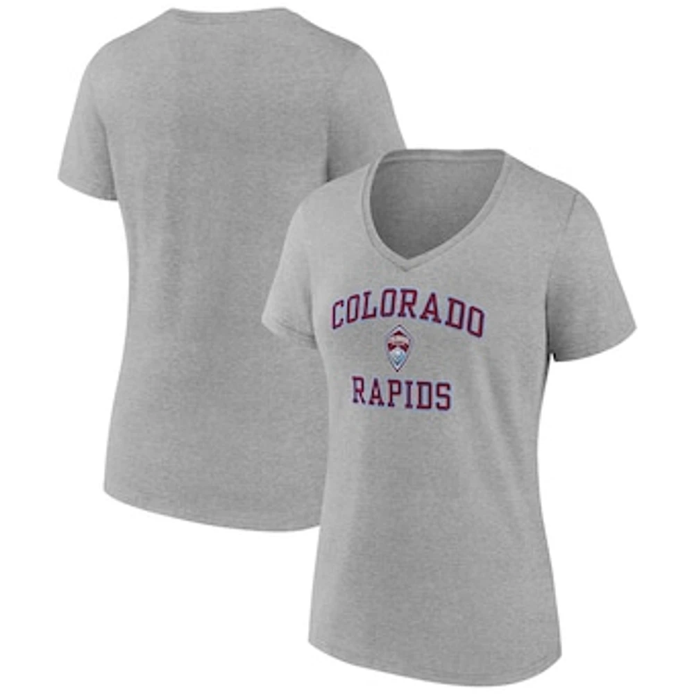 Women's Gray Colorado Rapids Heart and Soul V-Neck T-Shirt