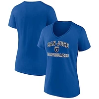 Women's Royal San Jose Earthquakes Heart and Soul V-Neck T-Shirt