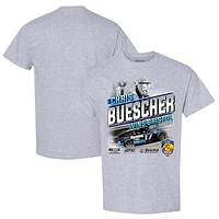 Men's Checkered Flag Heather Gray Chris Buescher 2022 Bass Pro Shops Night Race Winner T-Shirt