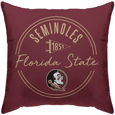 Florida State Seminoles 18'' x 18'' Script Circle Duck Cloth Décor Pillow Cover