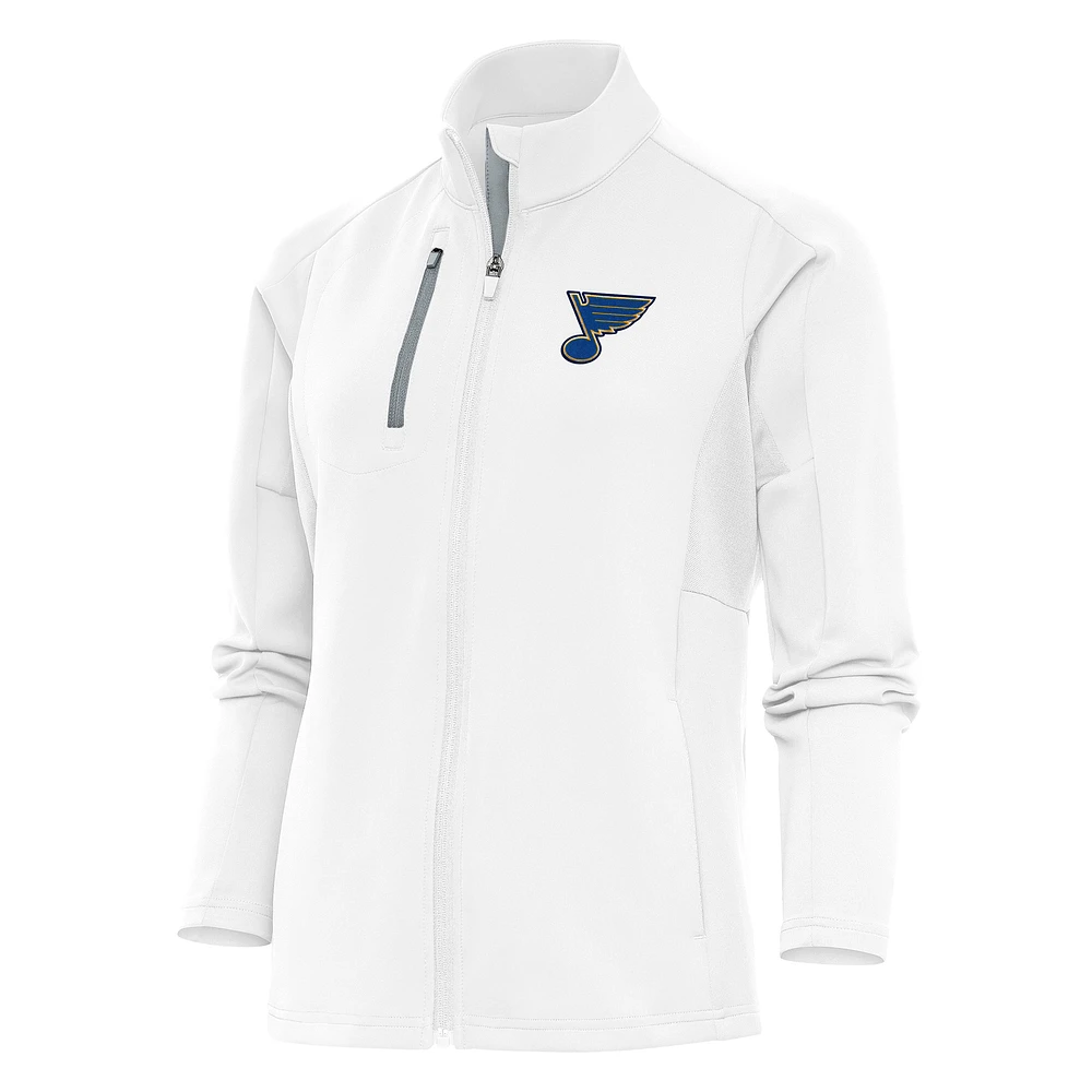 Women's Antigua White St. Louis Blues Team Logo Generation Full-Zip Jacket