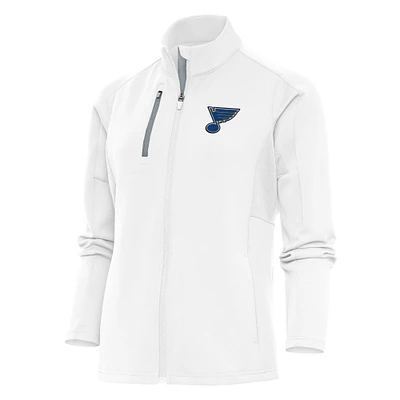 Women's Antigua White St. Louis Blues Team Logo Generation Full-Zip Jacket