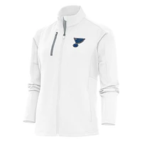 Women's Antigua White St. Louis Blues Team Logo Generation Full-Zip Jacket