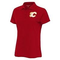 Women's Antigua Calgary Flames Team Logo Legacy Pique Polo