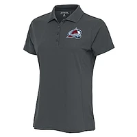 Women's Antigua Charcoal Colorado Avalanche Team Logo Legacy Pique Polo