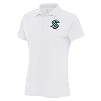 Women's Antigua White Seattle Kraken Team Logo Legacy Pique Polo