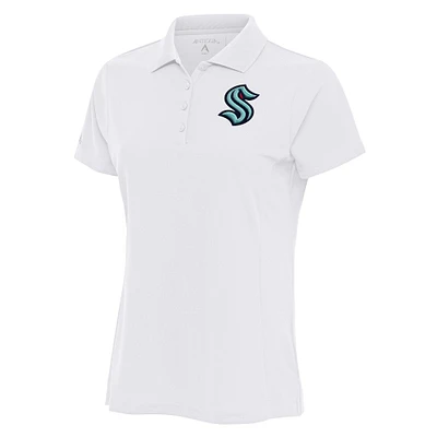 Women's Antigua White Seattle Kraken Team Logo Legacy Pique Polo