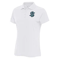Women's Antigua White Seattle Kraken Team Logo Legacy Pique Polo