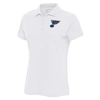 Women's Antigua White St. Louis Blues Team Logo Legacy Pique Polo