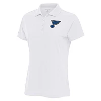 Women's Antigua White St. Louis Blues Team Logo Legacy Pique Polo