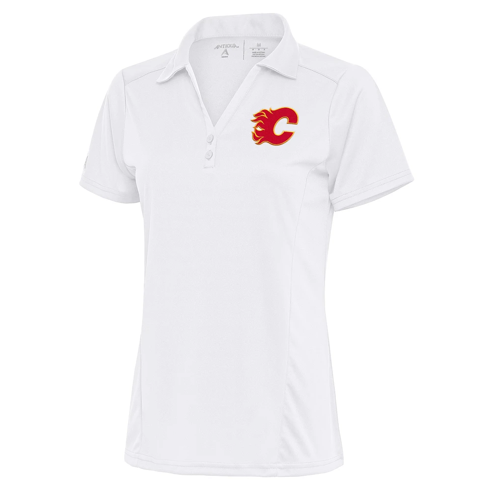 Women's Antigua Calgary Flames Team Logo Tribute Polo