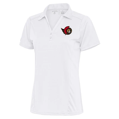 Women's Antigua White Ottawa Senators Team Logo Tribute Polo