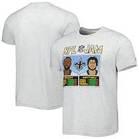 Men's Homage Jarvis Landry & Tyrann Mathieu Heather Gray New Orleans Saints NFL Jam Tri-Blend T-Shirt