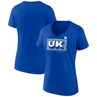 Women's Royal Kentucky Wildcats Home Field Win V-Neck T-Shirt
