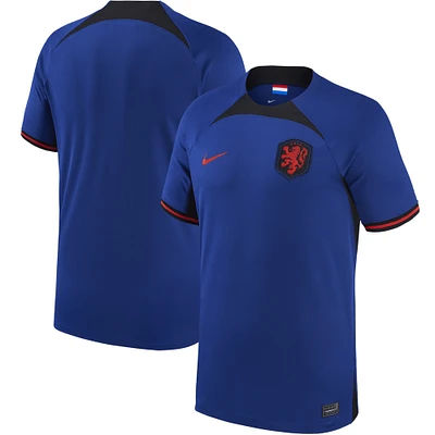 Men's Nike Blue Netherlands National Team 2022/23 Away Breathe Stadium Replica Blank Jersey