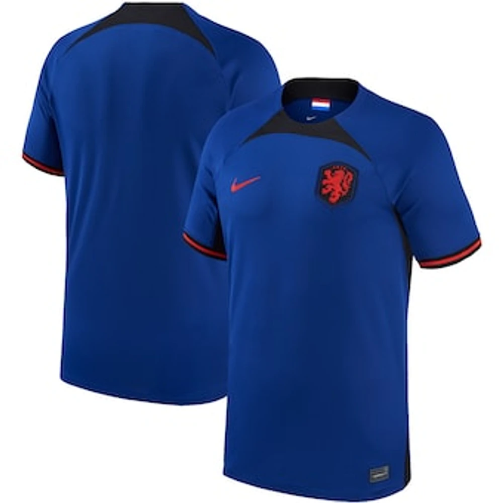 Youth Nike Royal Netherlands National Team 2022/23 Away Breathe Stadium Replica Blank Jersey