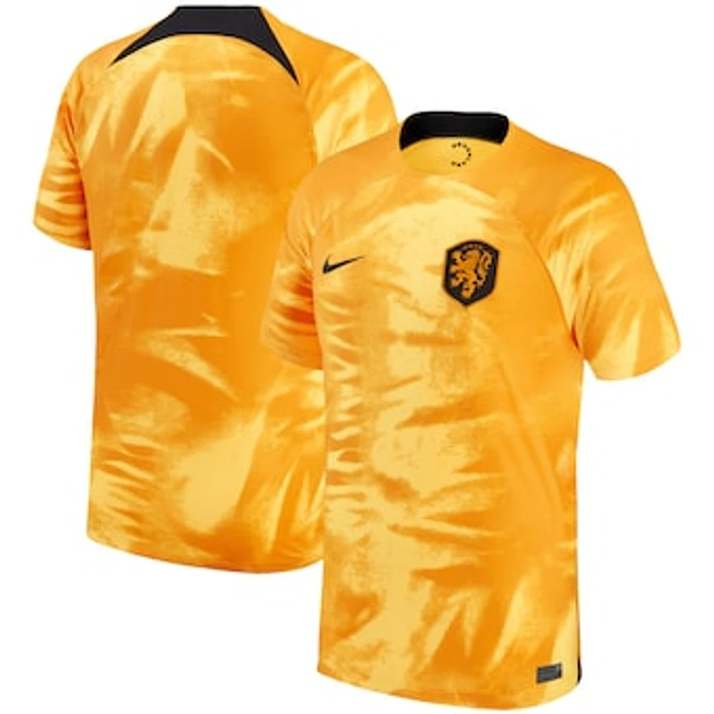 Youth Nike Orange Netherlands National Team 2022/23 Home Breathe Stadium Replica Blank Jersey