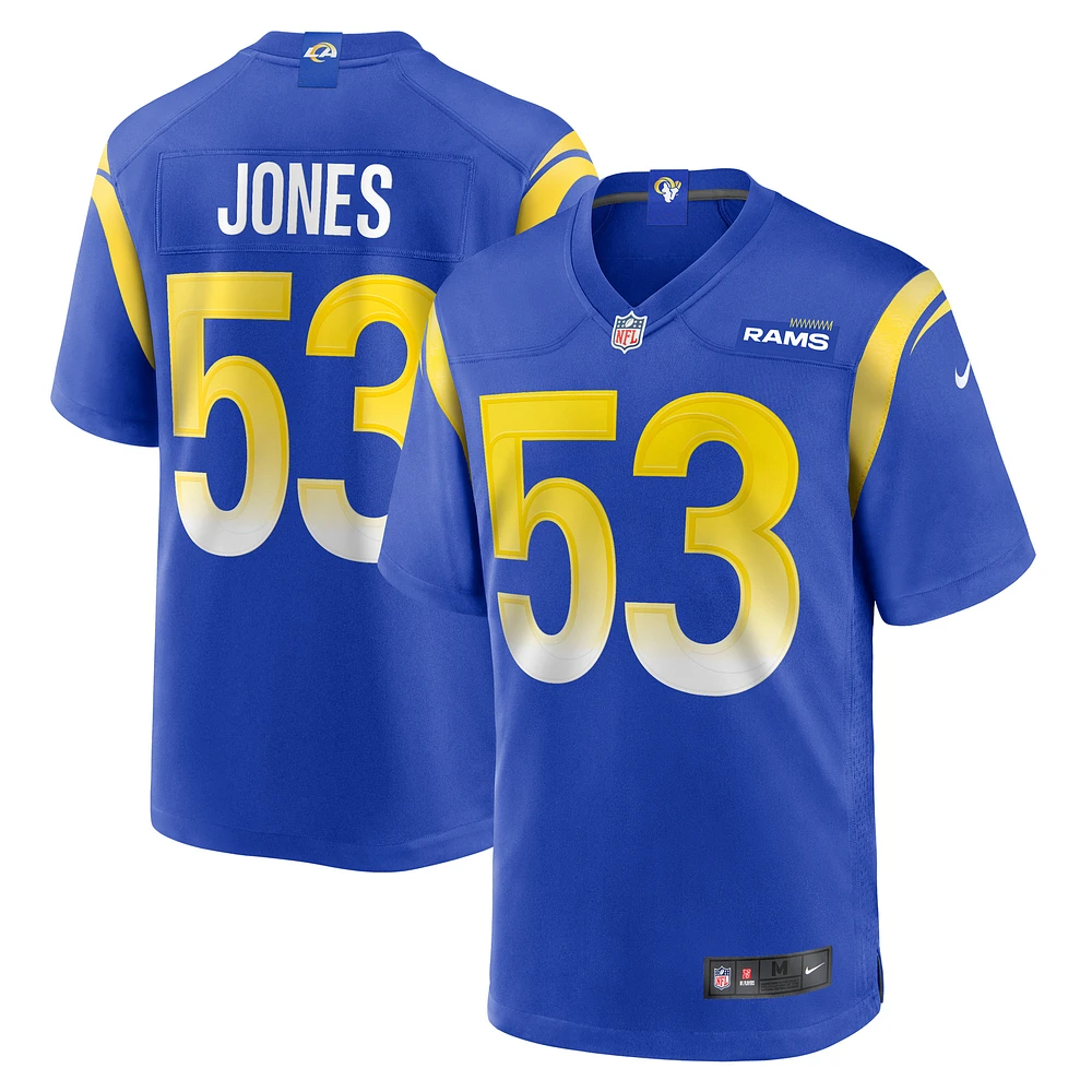 Men's Nike Ernest Jones Royal Los Angeles Rams Team Game Player Jersey