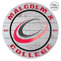 Malcolm X College Hawks 20'' x 20'' Indoor/Outdoor Weathered Circle Sign