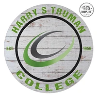 Harry S Truman College Falcons 20'' x 20'' Indoor/Outdoor Weathered Circle Sign