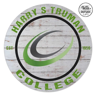 Harry S Truman College Falcons 20'' x 20'' Indoor/Outdoor Weathered Circle Sign