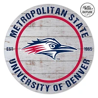 MSU Denver Roadrunners 20'' x 20'' Indoor/Outdoor Weathered Circle Sign