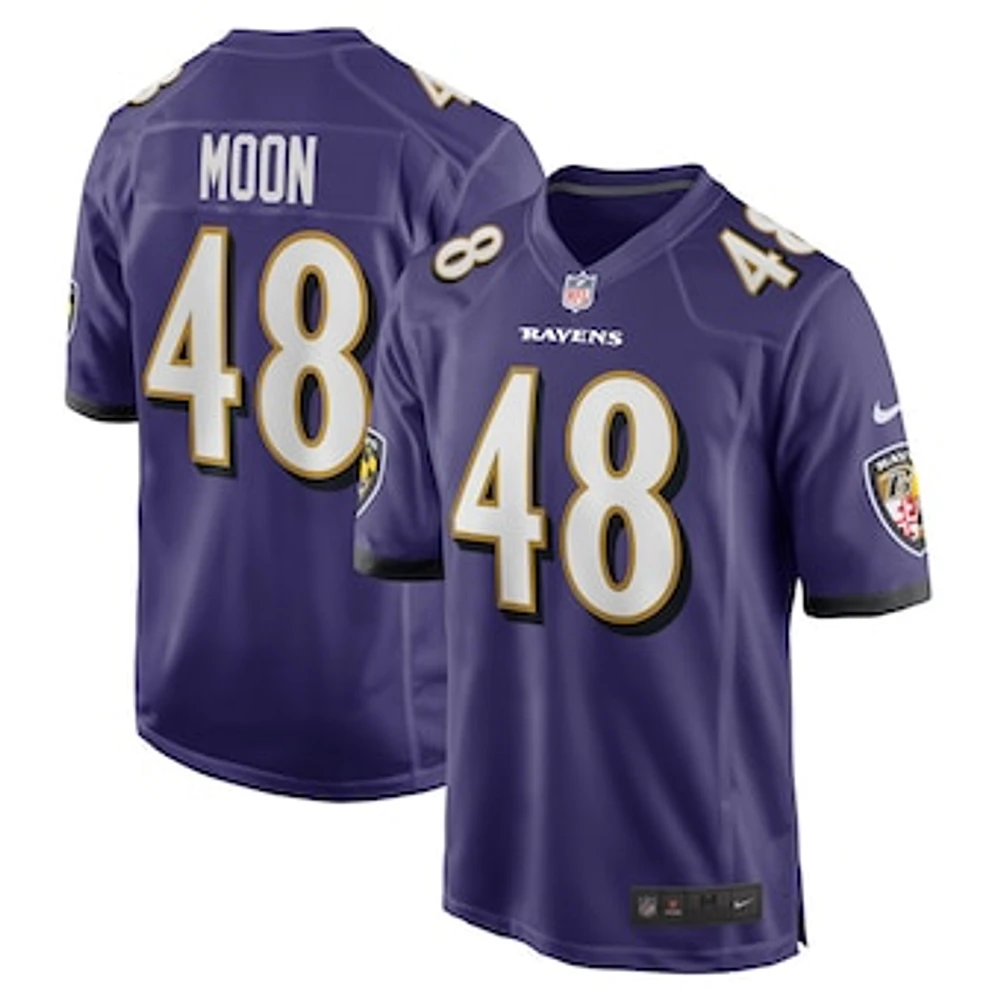 Men's Nike Jeremiah Moon Purple Baltimore Ravens Game Player Jersey