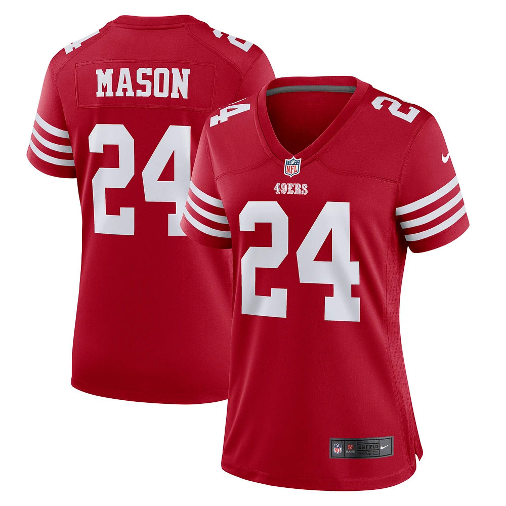 Women's Nike Jordan Mason Scarlet San Francisco 49ers Game Player Jersey