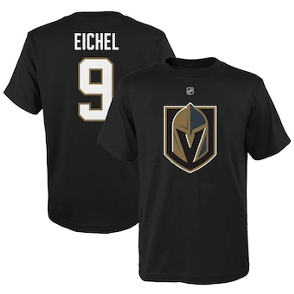 Youth Jack Eichel Black Vegas Golden Knights Player Name & Number T-Shirt