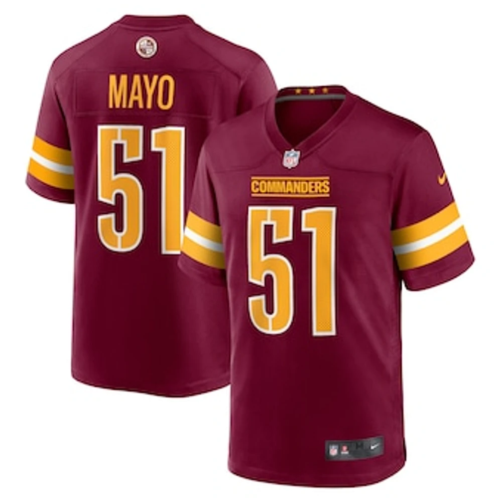 Men's Nike David Mayo Burgundy Washington Commanders Game Player Jersey