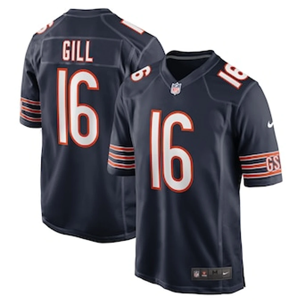 Men's Nike Trenton Gill Navy Chicago Bears Game Player Jersey