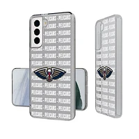 New Orleans Pelicans Text Backdrop Design Galaxy Clear Case
