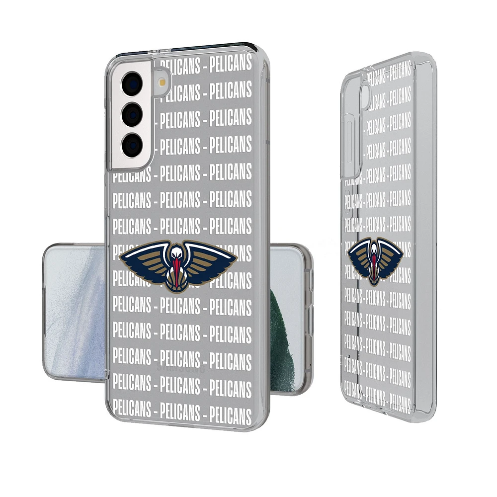 New Orleans Pelicans Text Backdrop Design Galaxy Clear Case