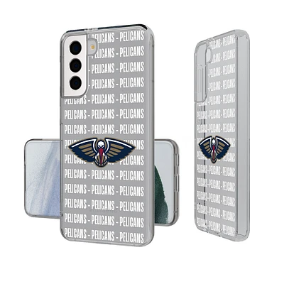 New Orleans Pelicans Text Backdrop Design Galaxy Clear Case