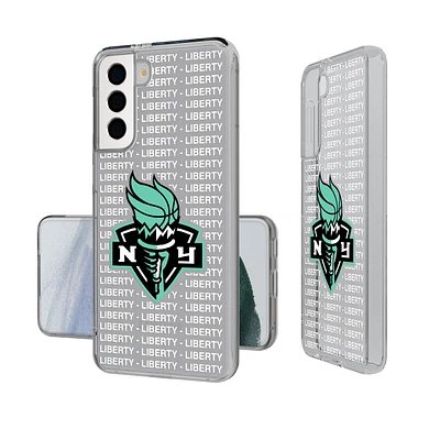 New York Liberty Text Backdrop Design Galaxy Clear Case