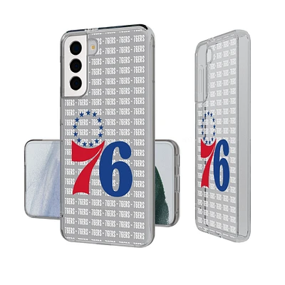 Philadelphia 76ers Text Backdrop Design Galaxy Clear Case