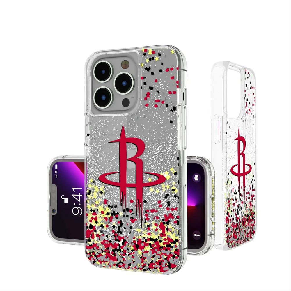 Houston Rockets iPhone Glitter Case with Confetti Design