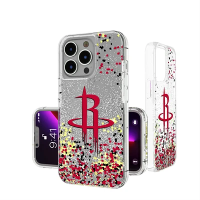 Houston Rockets iPhone Glitter Case with Confetti Design