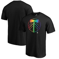 Men's Black Portland Timbers Logo Pride T-Shirt