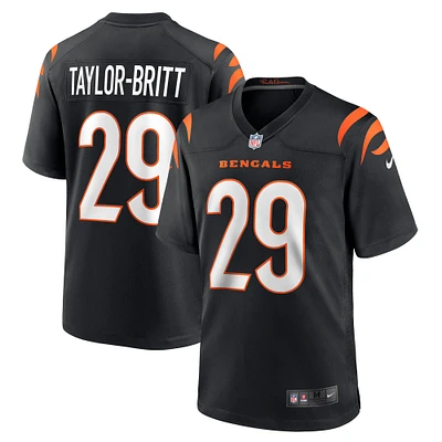 Men's Nike Cam Taylor-Britt Black Cincinnati Bengals Game Player Jersey