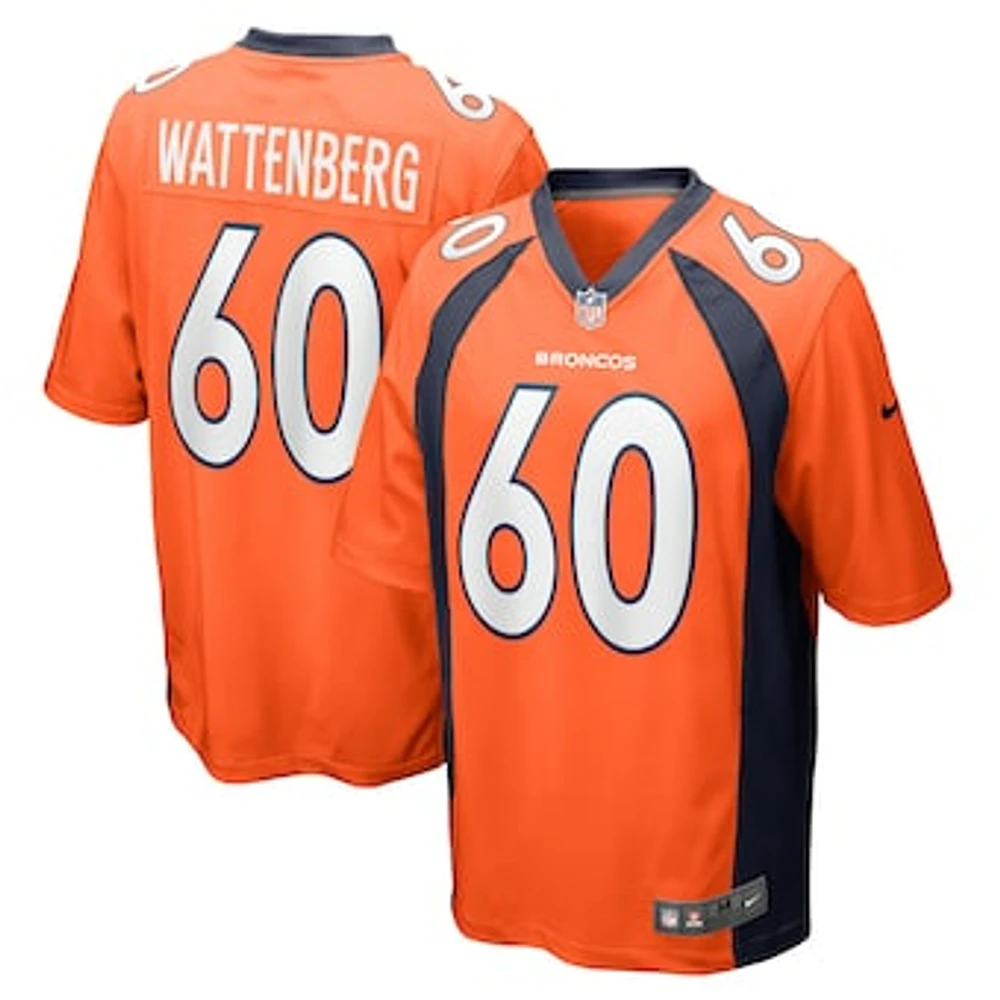 Men's Nike Luke Wattenberg Orange Denver Broncos Game Player Jersey