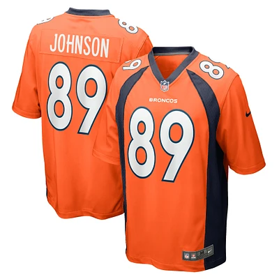 Men's Nike Brandon Johnson Orange Denver Broncos Game Player Jersey