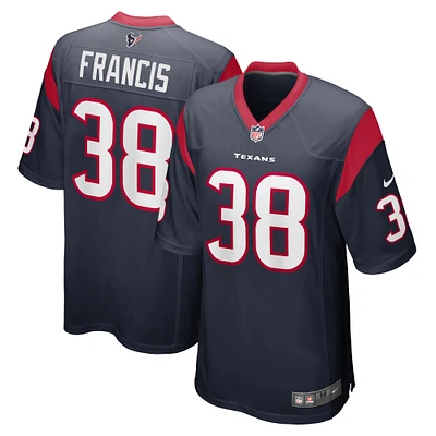 Men's Nike Jacobi Francis Navy Houston Texans Game Player Jersey