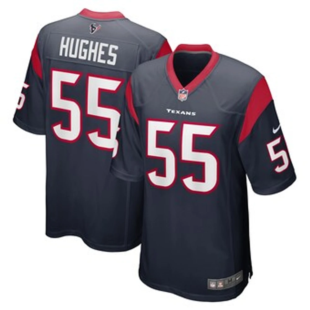 Men's Nike Jerry Hughes Navy Houston Texans Game Player Jersey