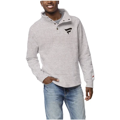 Men's League Collegiate Wear Ash Fanatics Corporate 1636 Fleece Quarter Snap Up Pullover Sweatshirt