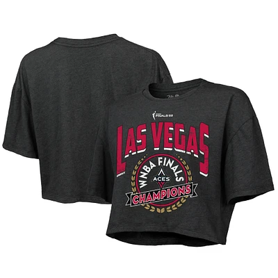 Women's Majestic Threads Black Las Vegas Aces 2022 WNBA Finals Champions Boxy Cropped T-Shirt