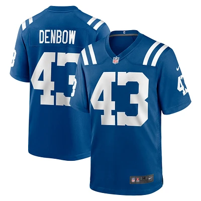 Men's Nike Trevor Denbow Royal Indianapolis Colts Game Player Jersey