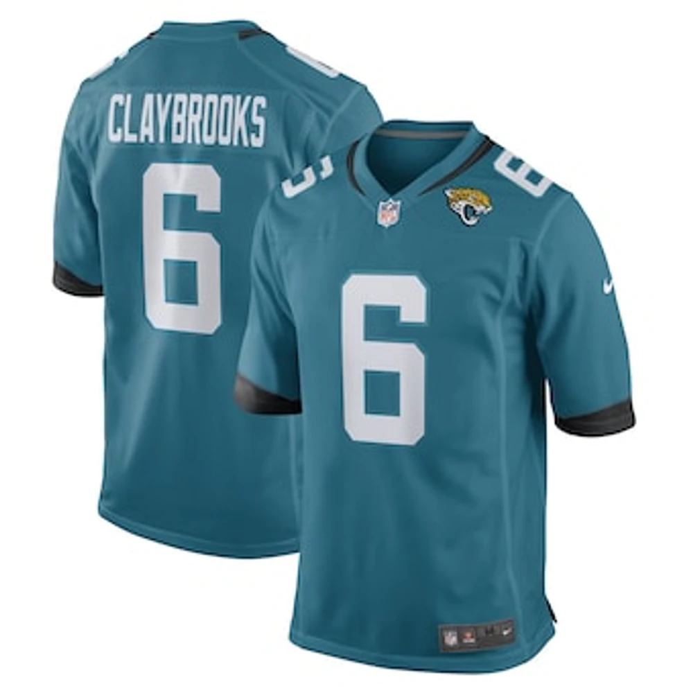 Men's Nike Chris Claybrooks Teal Jacksonville Jaguars Game Player Jersey